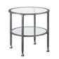 24" Silver Glass And Iron Round End Table By Homeroots | End Tables | Modishstore - 3