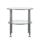 24" Silver Glass And Iron Round End Table By Homeroots | End Tables | Modishstore - 4