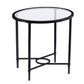25" Black Glass And Iron Oval End Table By Homeroots | End Tables | Modishstore - 3