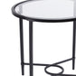 25" Black Glass And Iron Oval End Table By Homeroots | End Tables | Modishstore - 9
