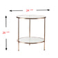 26" Gold Glass And Iron Round End Table With Shelf By Homeroots | End Tables | Modishstore - 4