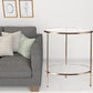 26" Gold Glass And Iron Round End Table With Shelf By Homeroots | End Tables | Modishstore - 6
