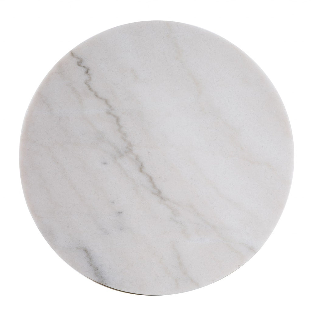 24" Champagne Genuine Marble Look And Iron Rectangular End Table By Homeroots | End Tables | Modishstore - 5