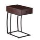 23" Brown Manufactured Wood And Iron Rectangular End Table With Drawer By Homeroots | End Tables | Modishstore - 3