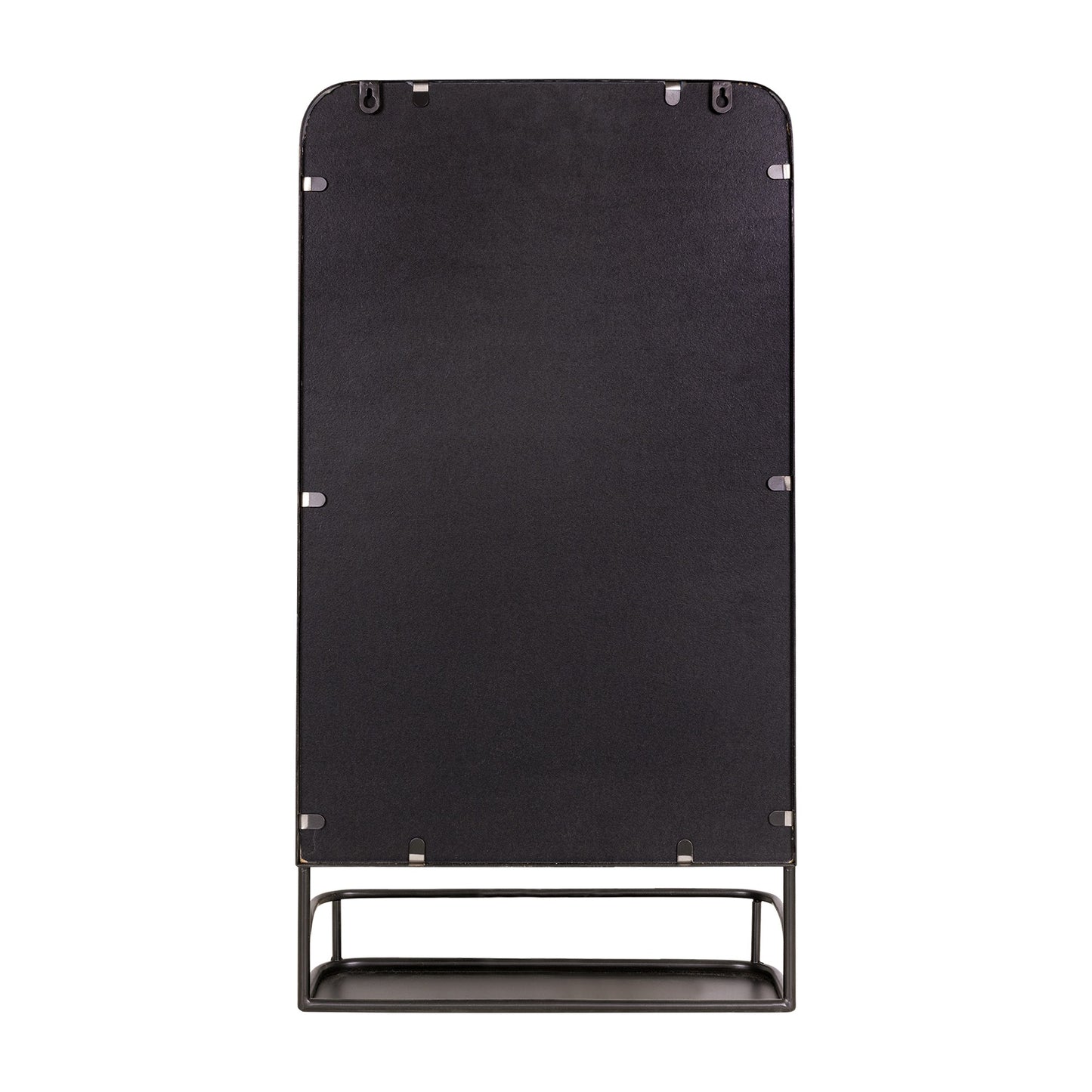 Black Rectangular Wall Mirror with Shelf By Homeroots | Wall Decor | Modishstore - 4