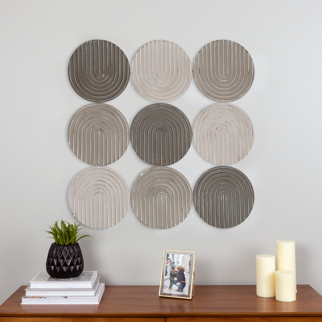 Neutral Textured Metal Plate Wall Décor By Homeroots | Wall Decor | Modishstore - 5