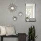 Set of Three Silver Metal Sunburst Round Wall Mirrors By Homeroots | Wall Decor | Modishstore - 2