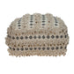 Boho Fringed Beige and Black Handwoven Pouff Ottoman By Homeroots | Ottomans | Modishstore