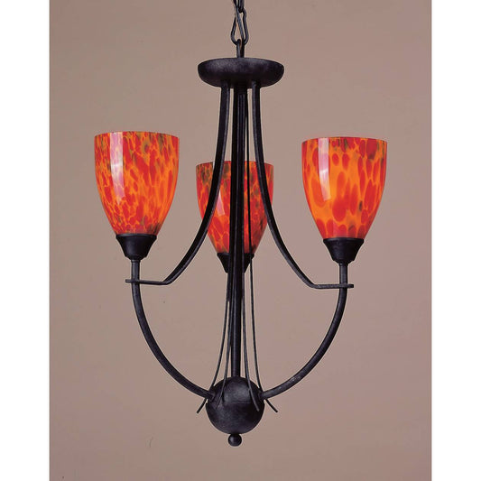 CLASSICO COLLECTION FIRE RED GLASS 3 LIGHT ELK Lighting | Ceiling Lamps | Modishstore