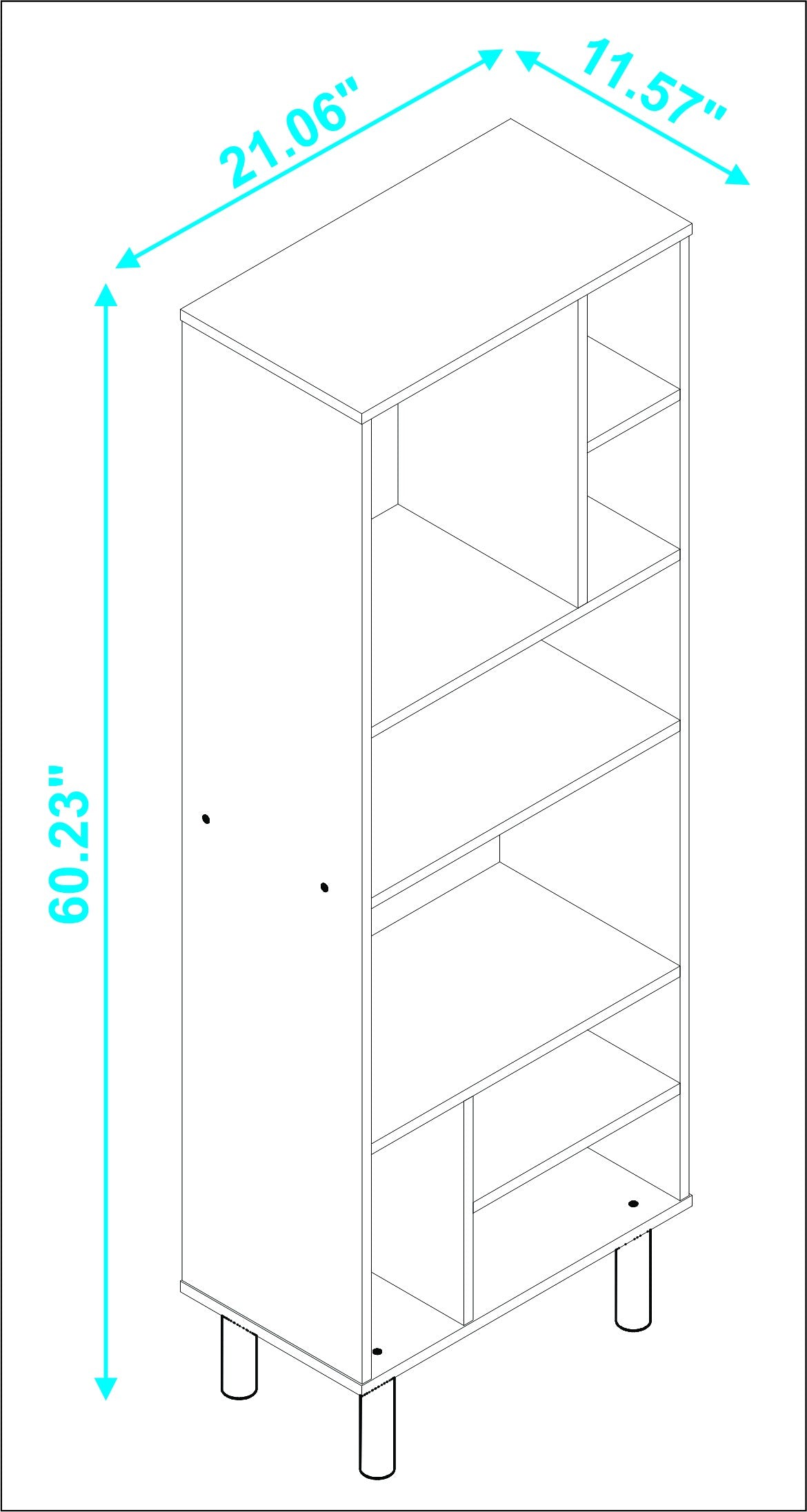 Iko 60" White Modern Abstract Open Shelving Unit By Homeroots | Shelves & Shelving Units | Modishstore - 4