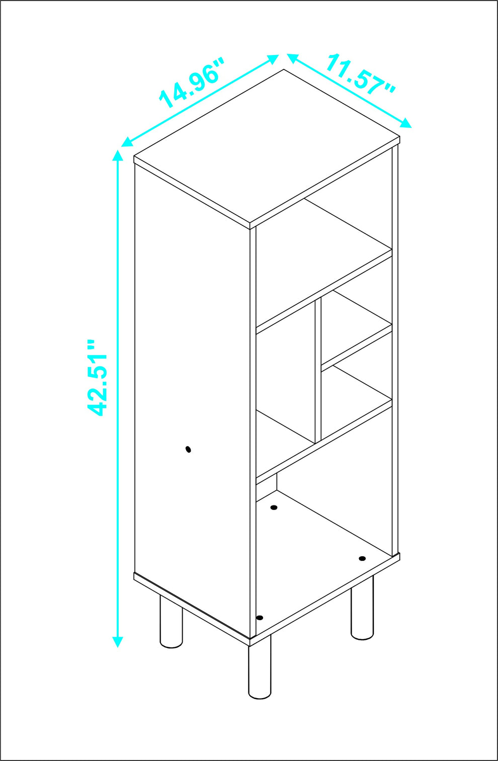 Iko 43" White Modern Abstract Open Shelving Unit By Homeroots | Shelves & Shelving Units | Modishstore - 4