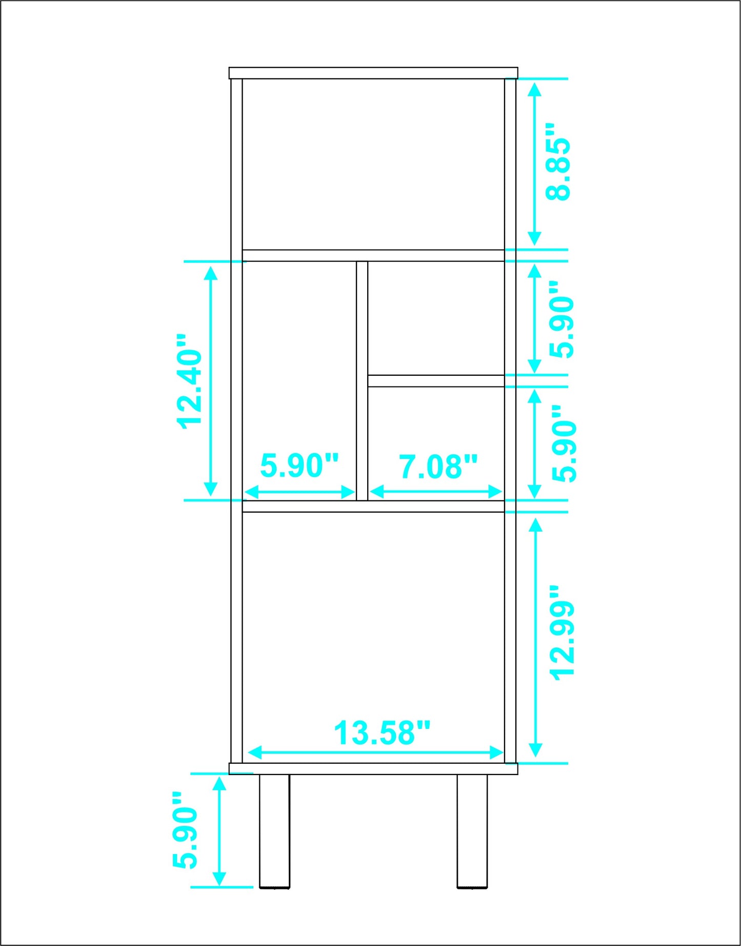 Iko 43" White Modern Abstract Open Shelving Unit By Homeroots | Shelves & Shelving Units | Modishstore - 5