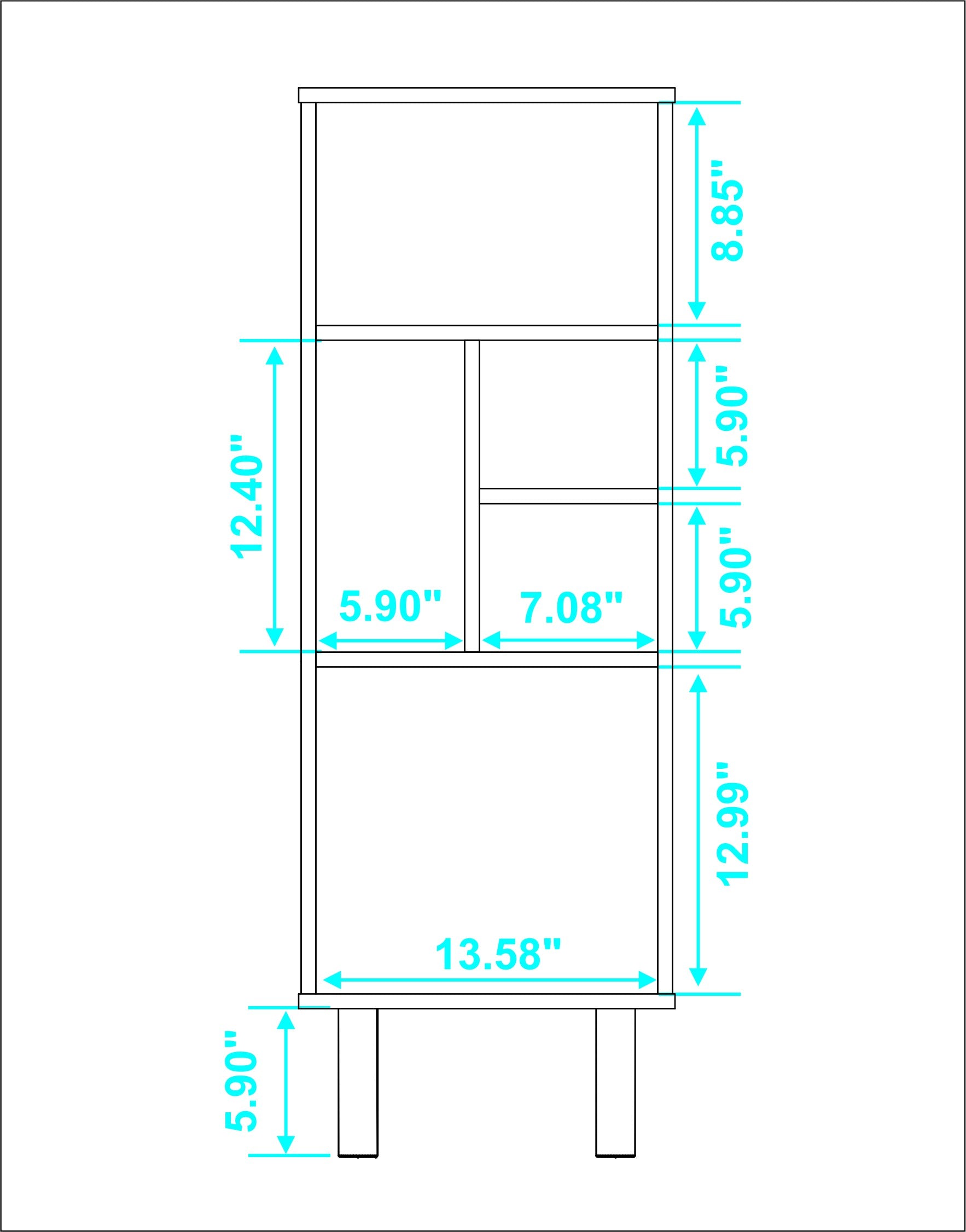 Iko 43" White Modern Abstract Open Shelving Unit By Homeroots | Shelves & Shelving Units | Modishstore - 5