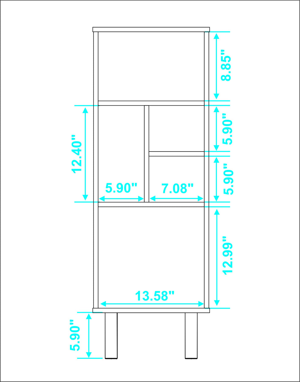 Iko 43" White Modern Abstract Open Shelving Unit By Homeroots | Shelves & Shelving Units | Modishstore - 5