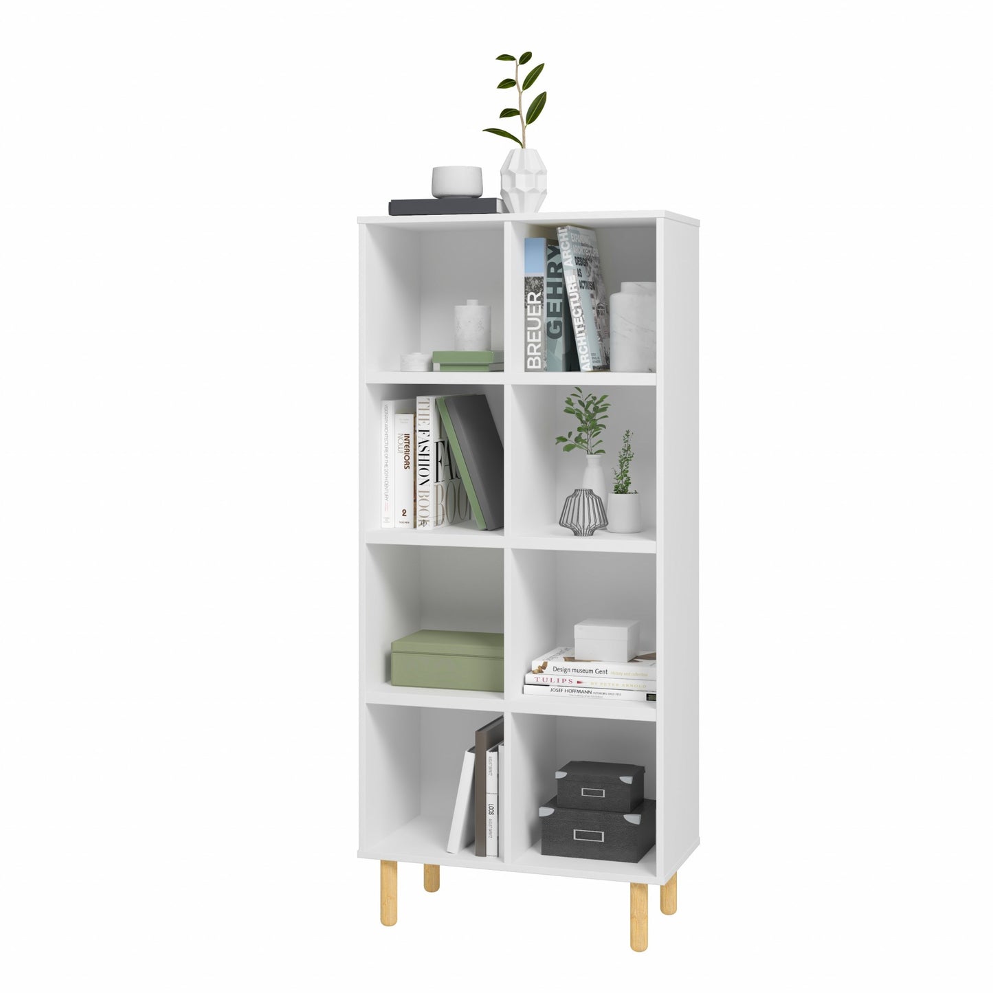 Iko White Tall Vertical Eight Cubbie Shelving Unit By Homeroots | Shelves & Shelving Units | Modishstore - 3