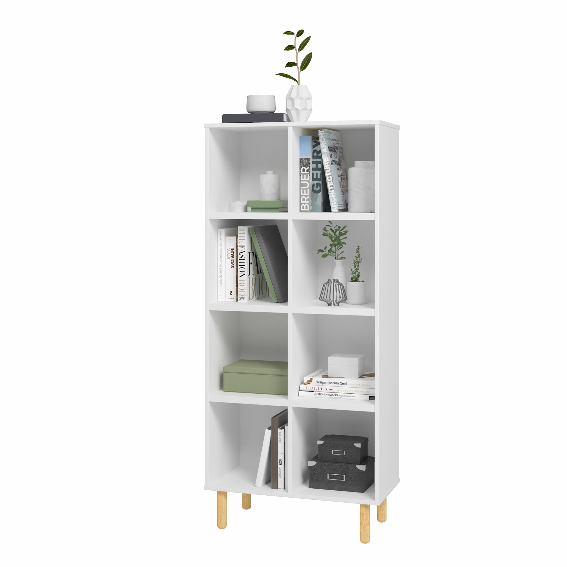 Iko White Tall Vertical Eight Cubbie Shelving Unit By Homeroots | Shelves & Shelving Units | Modishstore - 3
