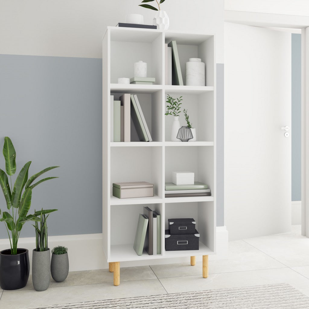 Iko White Tall Vertical Eight Cubbie Shelving Unit By Homeroots | Shelves & Shelving Units | Modishstore