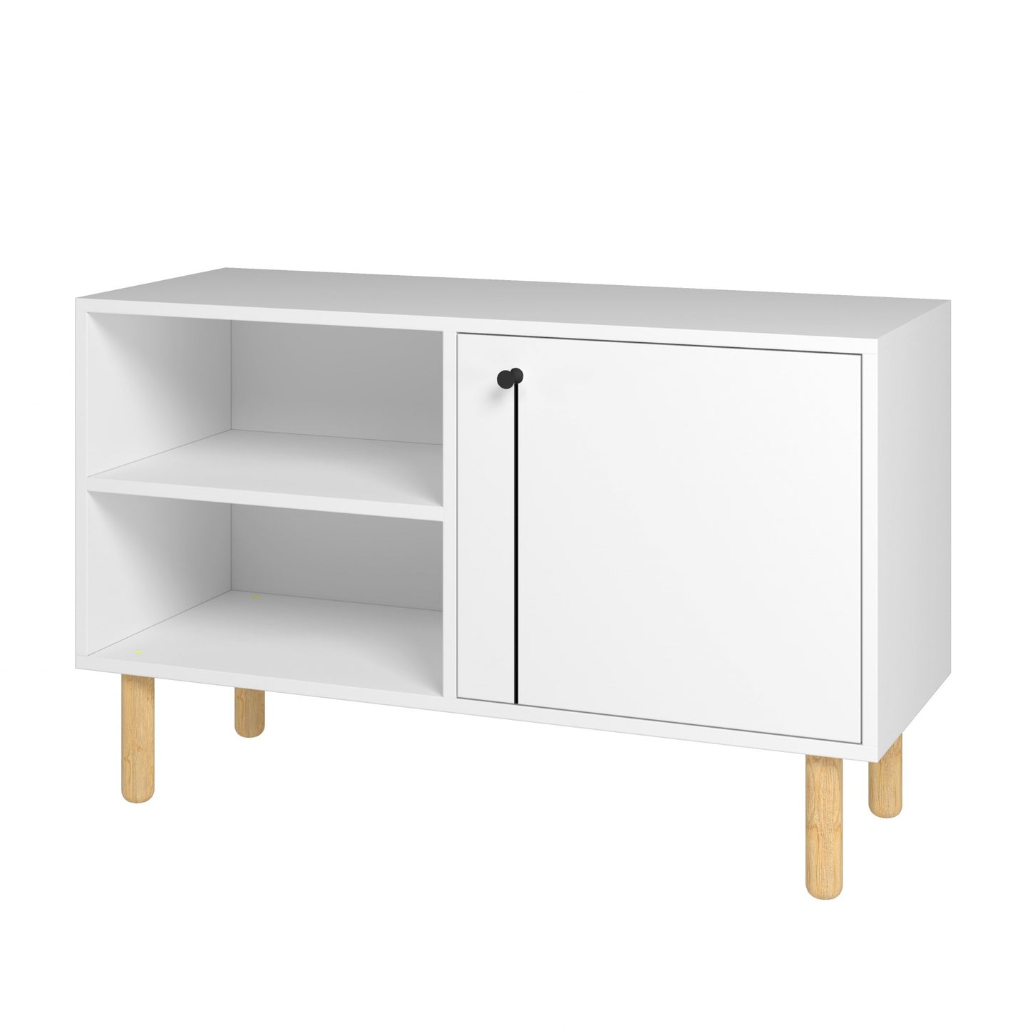 Iko White Modern Sideboard Open Cubbie Cabinet By Homeroots | Shelves & Shelving Units | Modishstore - 2