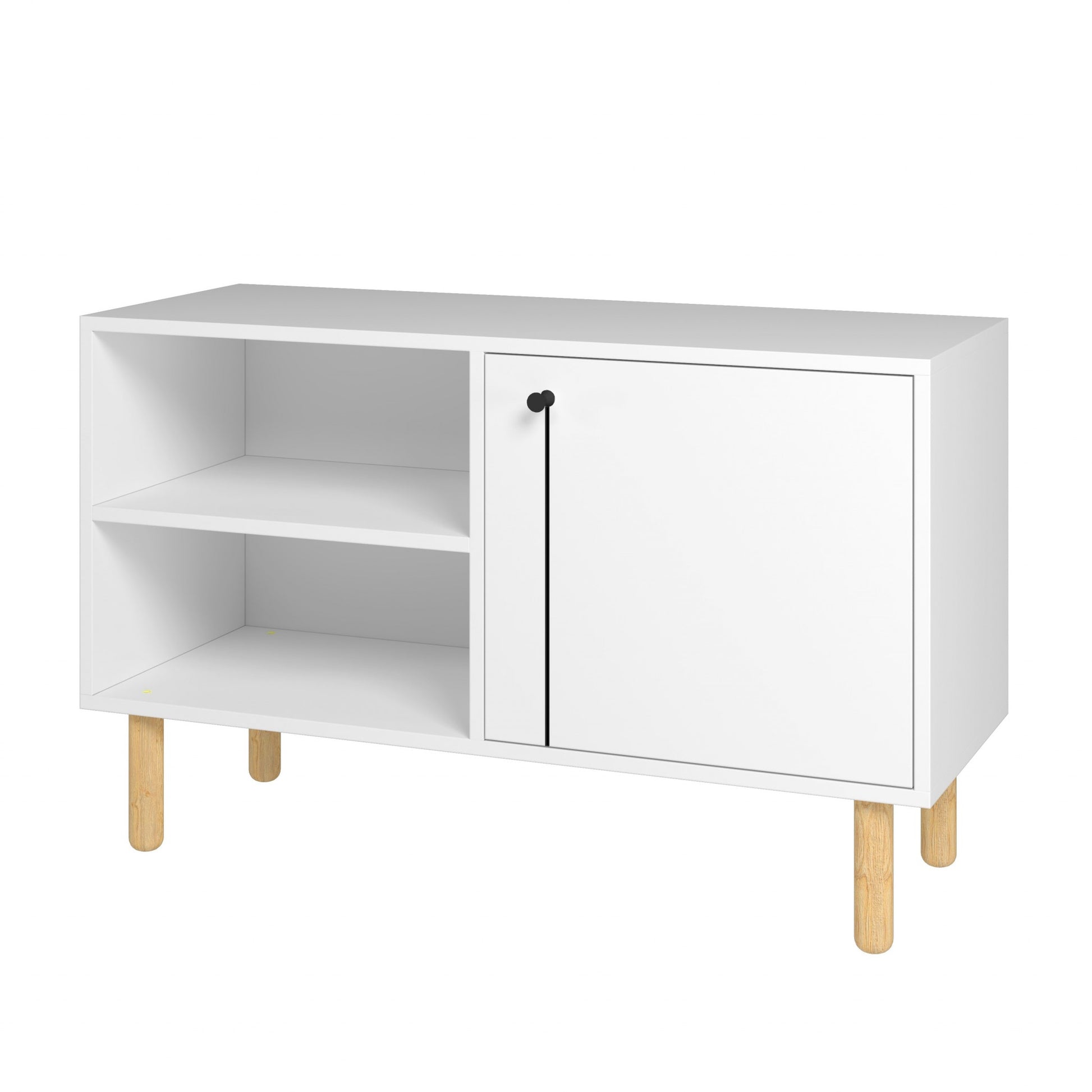 Iko White Modern Sideboard Open Cubbie Cabinet By Homeroots | Shelves & Shelving Units | Modishstore - 2