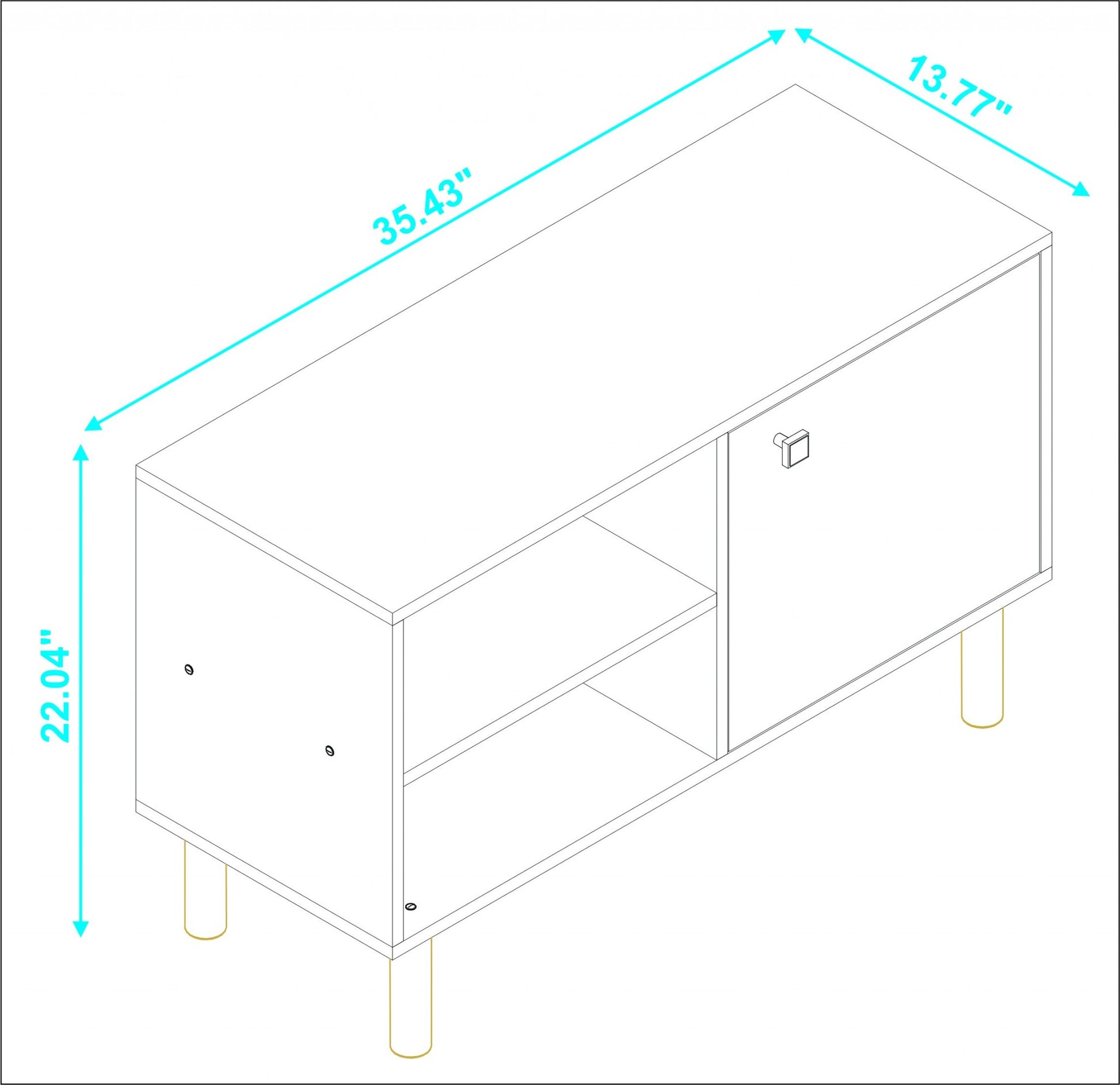 Iko White Modern Sideboard Open Cubbie Cabinet By Homeroots | Shelves & Shelving Units | Modishstore - 4