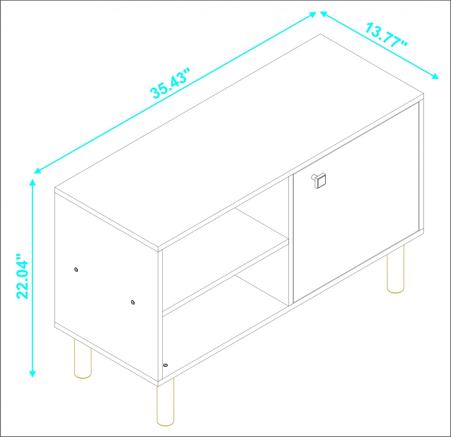 Iko White Modern Sideboard Open Cubbie Cabinet By Homeroots | Shelves & Shelving Units | Modishstore - 4