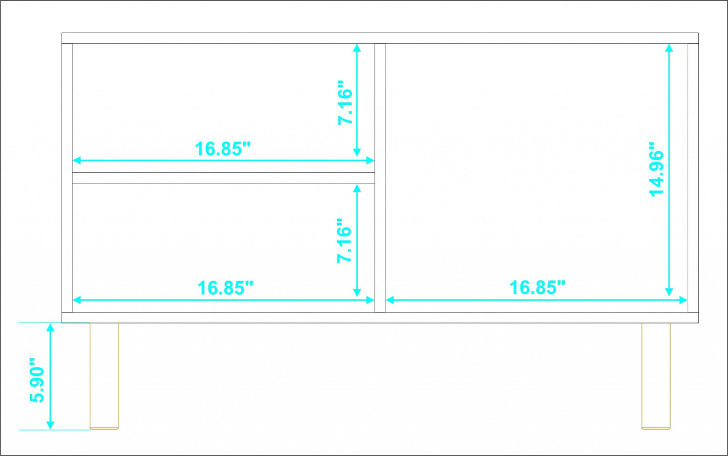 Iko White Modern Sideboard Open Cubbie Cabinet By Homeroots | Shelves & Shelving Units | Modishstore - 5