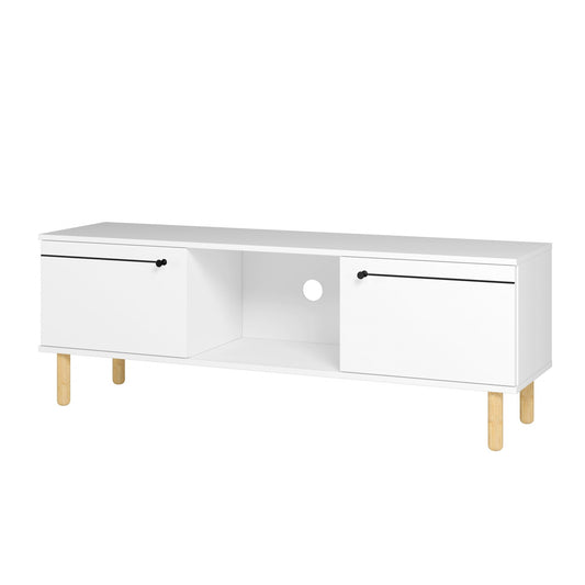 Iko White Modern TV Stand Media Center with Cabinets By Homeroots | TV Stands | Modishstore