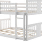 White Classic Twin Over Twin Bunk Bed With Ladder By Homeroots | Beds | Modishstore - 9