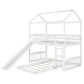 White Playhouse Frame Full Over Full Perpendicular Bunk Bed With Slide By Homeroots | Beds | Modishstore - 3