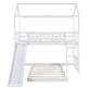 White Playhouse Frame Full Over Full Perpendicular Bunk Bed With Slide By Homeroots | Beds | Modishstore - 5