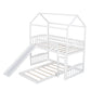 White Playhouse Frame Full Over Full Perpendicular Bunk Bed With Slide By Homeroots | Beds | Modishstore - 7