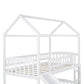 White Playhouse Frame Full Over Full Perpendicular Bunk Bed With Slide By Homeroots | Beds | Modishstore - 9