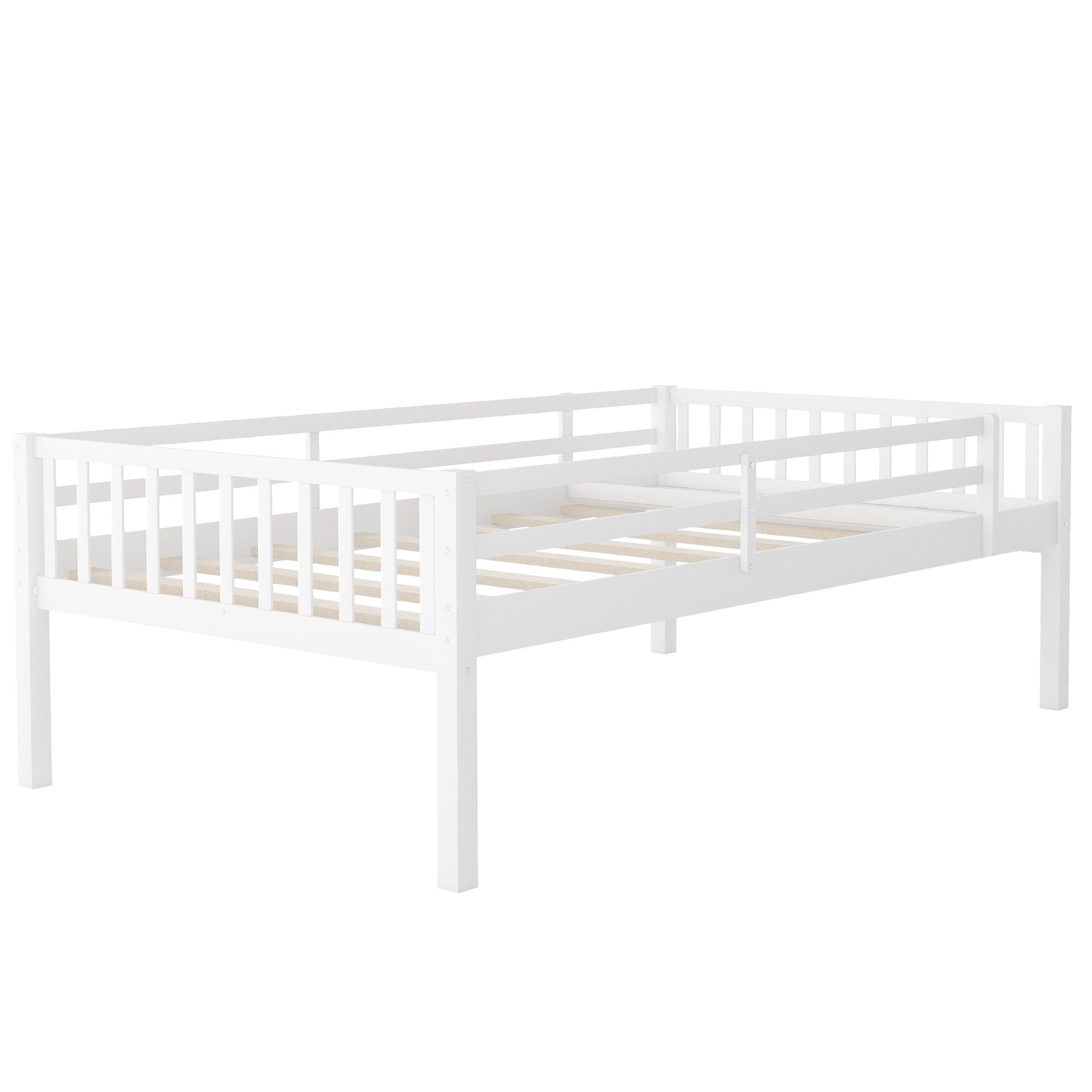 White Full Over Double Twin Triple Bunk Beds With Drawers By Homeroots | Beds | Modishstore - 9