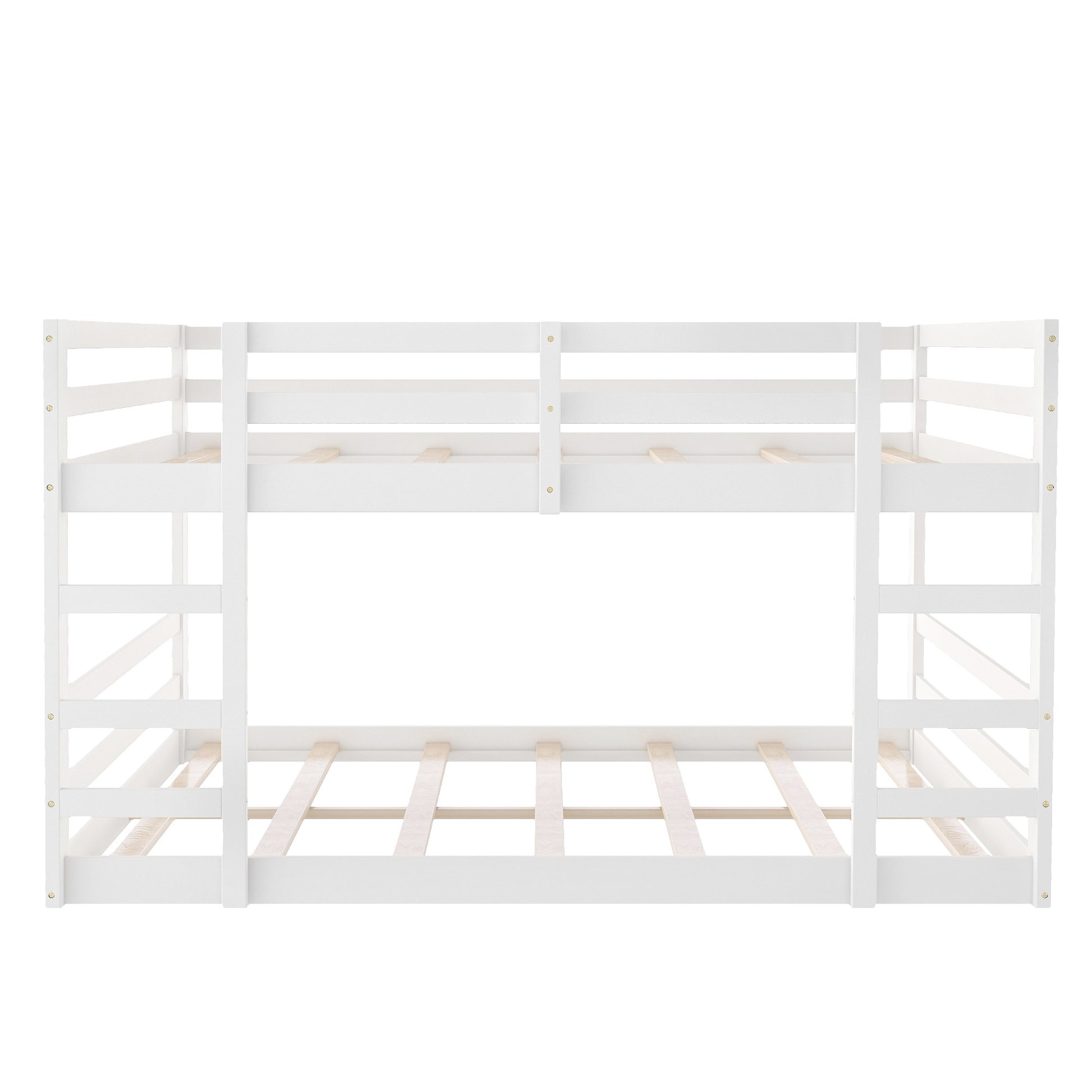Pastel White Twin Over Twin Dual Ladder Bunk Bed By Homeroots | Beds | Modishstore - 5