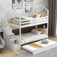White Twin Over Twin Playhouse Bunk Bed With Trundle And Staircase By Homeroots | Beds | Modishstore - 4