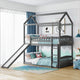 Gray Playhouse Frame Full Over Full Bunk Bed With Slide By Homeroots | Beds | Modishstore