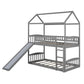 Gray Playhouse Frame Full Over Full Bunk Bed With Slide By Homeroots | Beds | Modishstore - 3