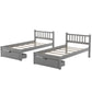 Gray Full Over Double Twin Triple Bunk Beds With Drawers By Homeroots | Beds | Modishstore - 7