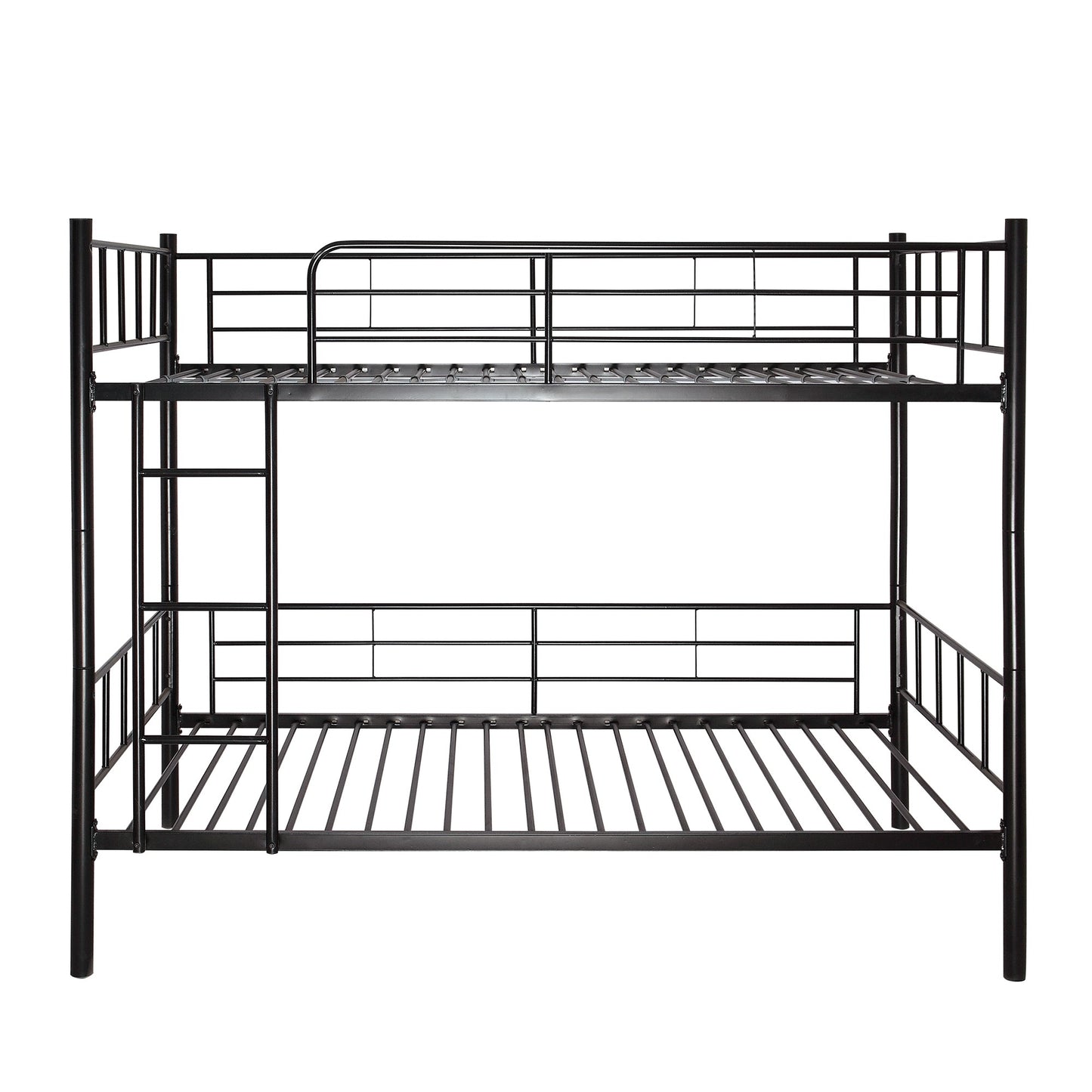 Twin Over Twin Black Bunk Bed With Dividing Option By Homeroots | Beds | Modishstore - 4