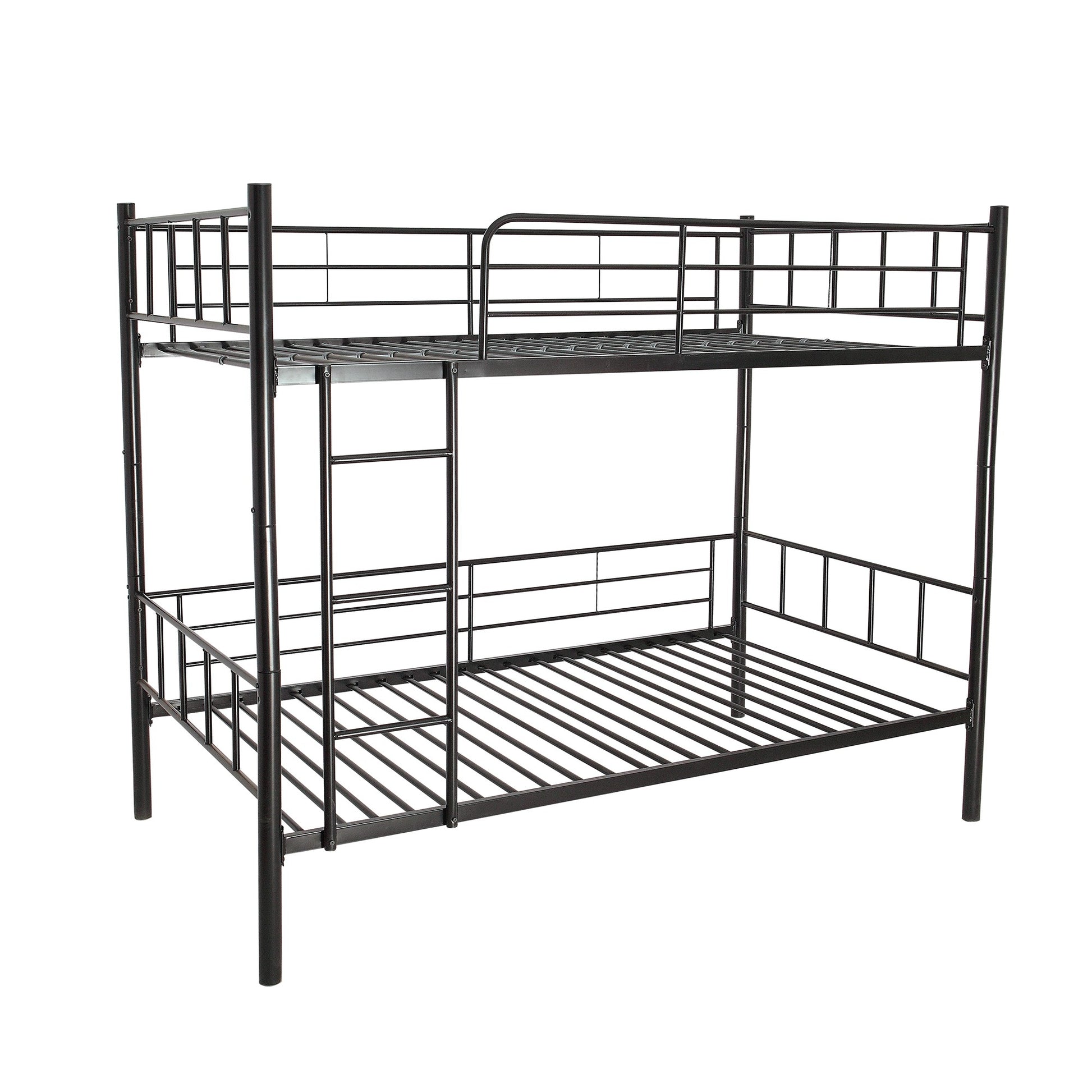 Twin Over Twin Black Bunk Bed With Dividing Option By Homeroots | Beds | Modishstore - 6