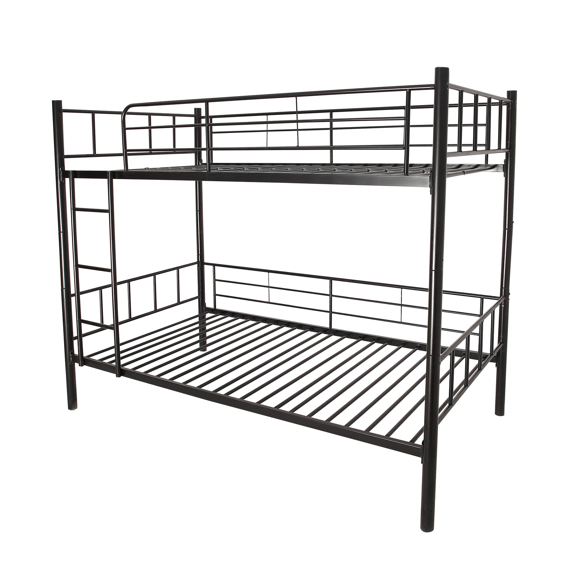 Twin Over Twin Black Bunk Bed With Dividing Option By Homeroots | Beds | Modishstore - 7