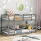 Pastel Gray Twin Over Twin Dual Ladder Bunk Bed By Homeroots | Beds | Modishstore - 3