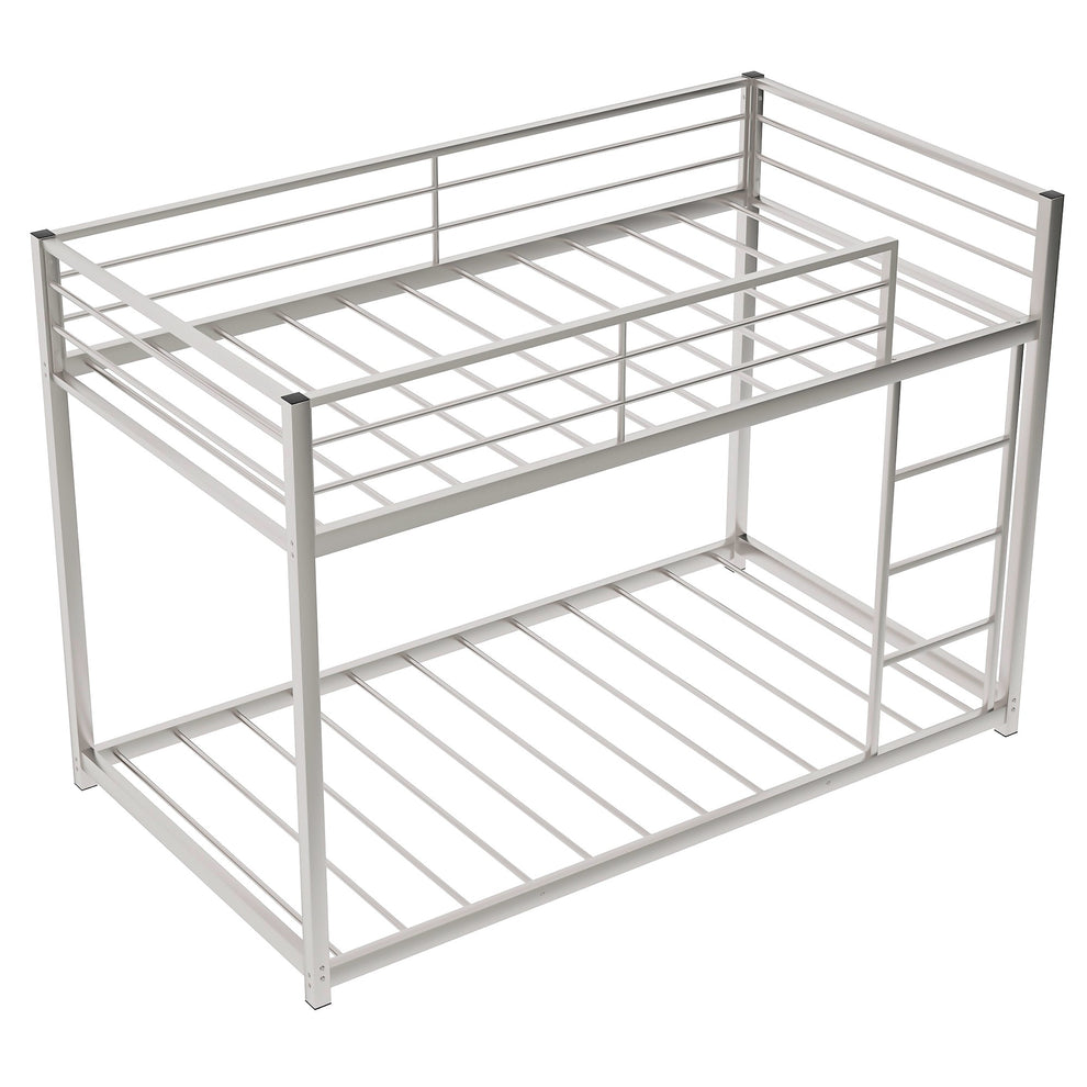 Black Twin Over Twin Metal Low Bunk Bed By Homeroots | Beds | Modishstore - 14