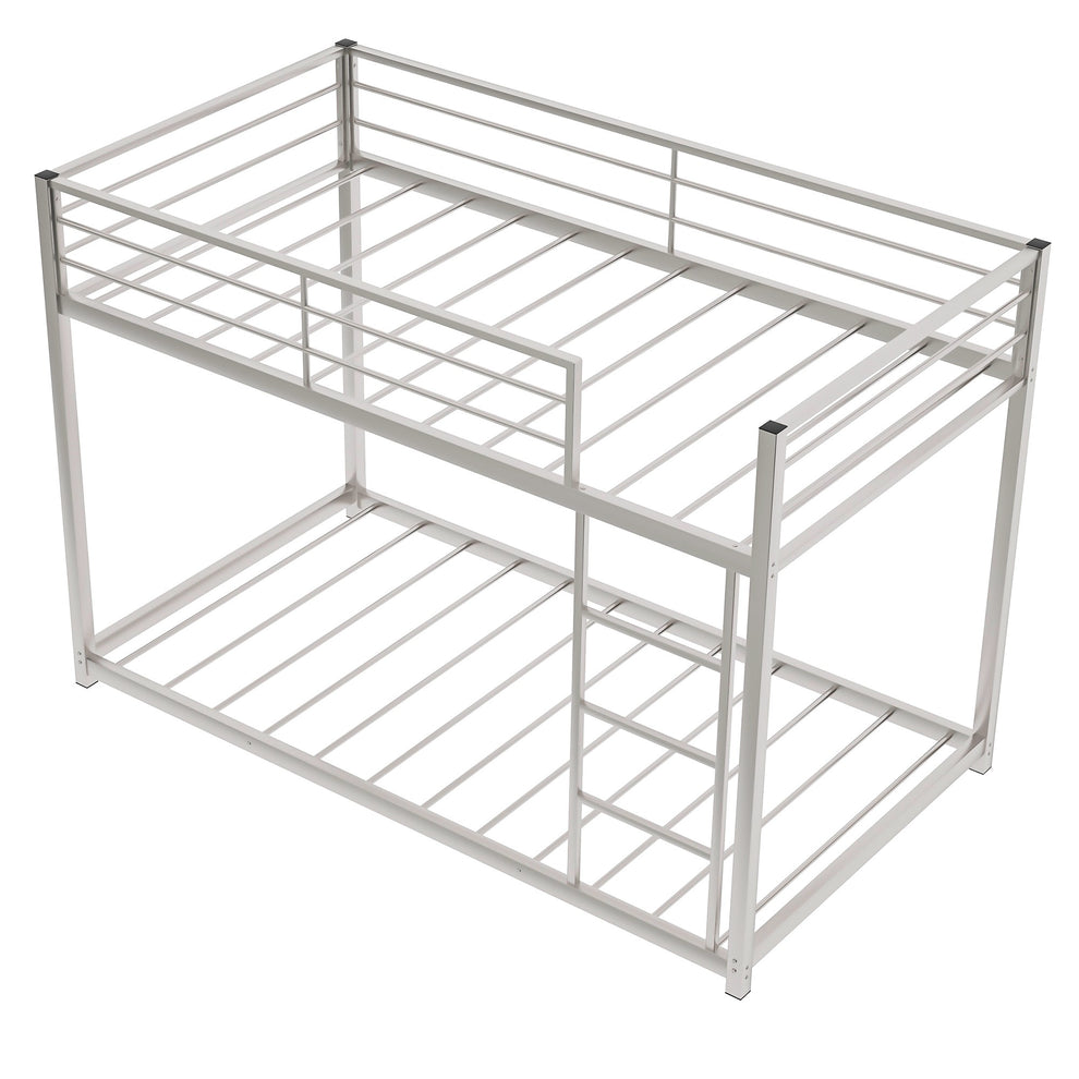 Black Twin Over Twin Metal Low Bunk Bed By Homeroots | Beds | Modishstore - 16
