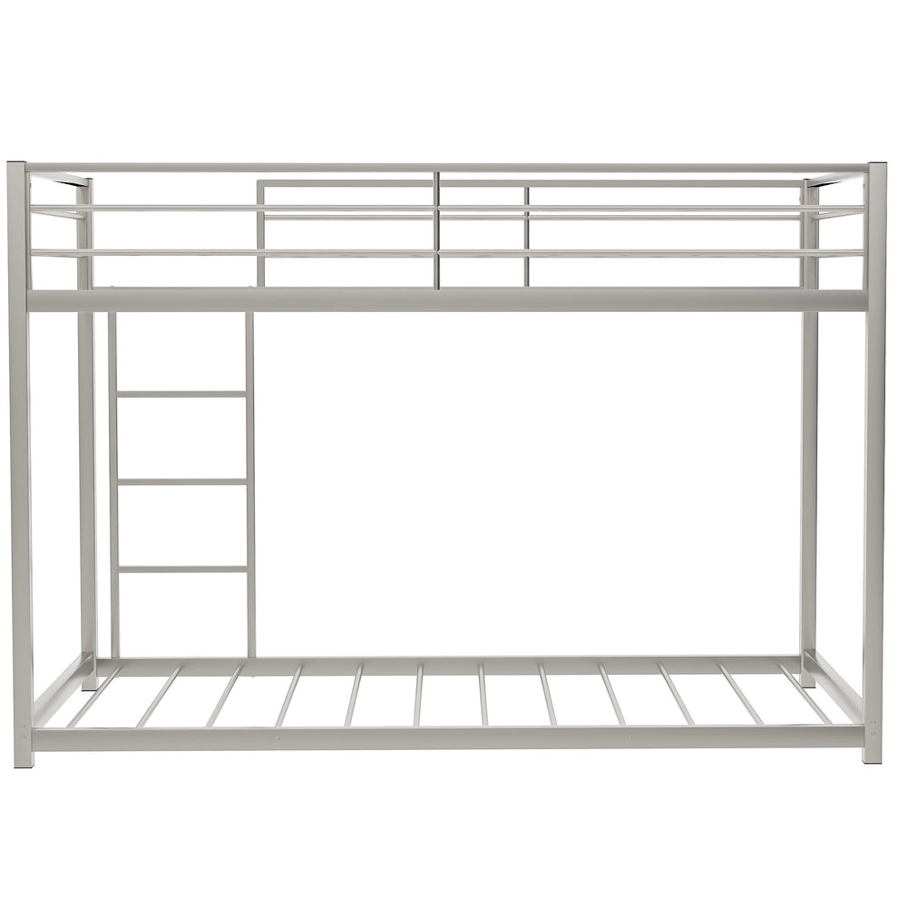 Black Twin Over Twin Metal Low Bunk Bed By Homeroots | Beds | Modishstore - 17