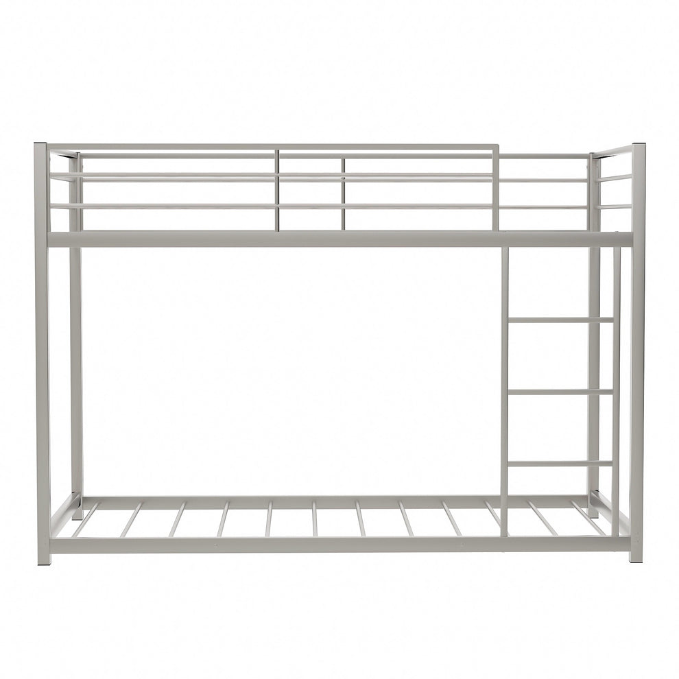 Black Twin Over Twin Metal Low Bunk Bed By Homeroots | Beds | Modishstore - 18