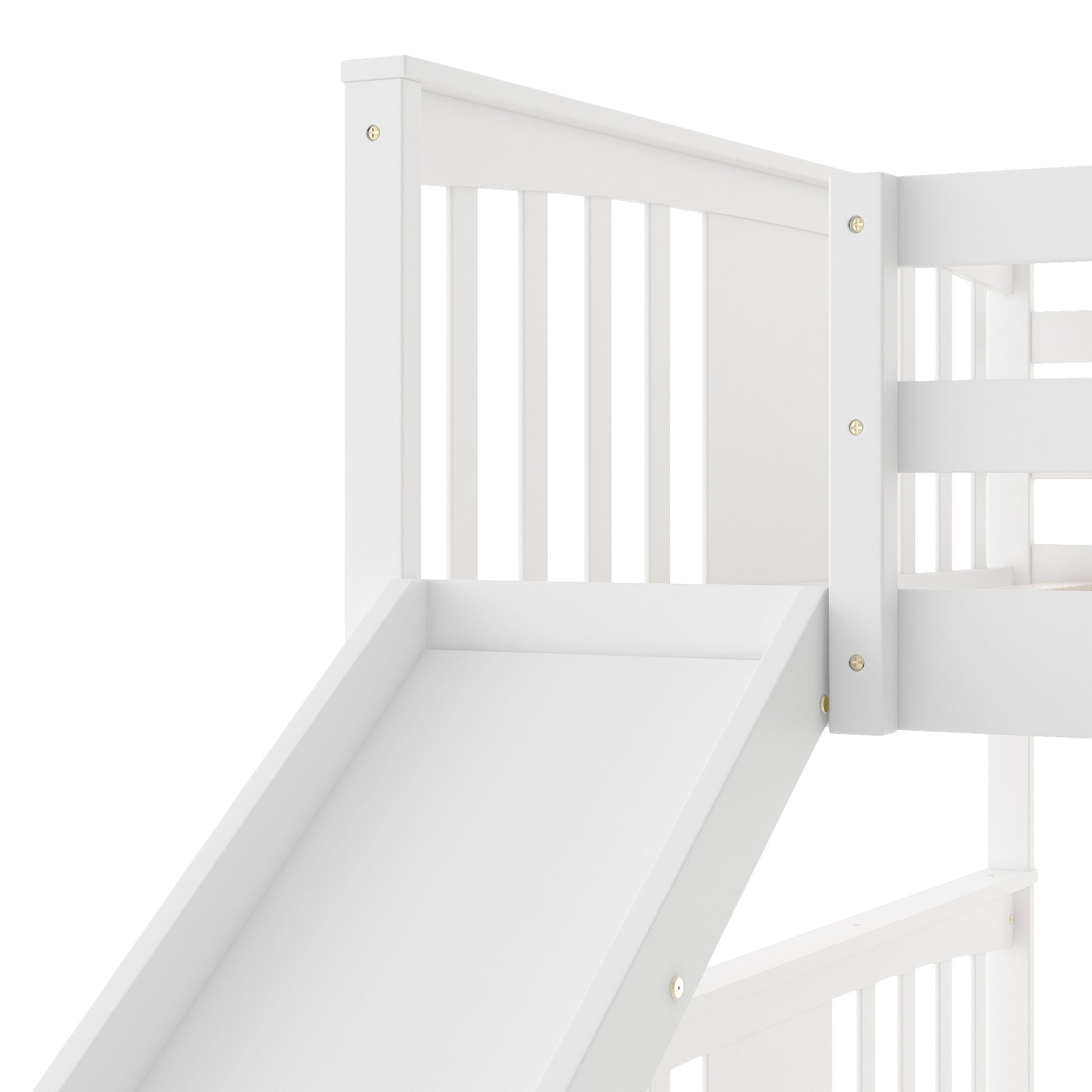 Gray Classic Full Over Full Bunk Bed With Slide By Homeroots | Beds | Modishstore - 17