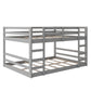 Pastel Gray Full Over Full Dual Ladder Bunk Bed By Homeroots | Beds | Modishstore - 6