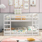 Pastel Gray Full Over Full Dual Ladder Bunk Bed By Homeroots | Beds | Modishstore - 11