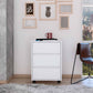White Three Drawer Rolling Cabinet By Homeroots | Drawers | Modishstore